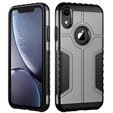 JETech Case for iPhone XR, Dual Layer Protective Cover with Shock-Absorption, Grey