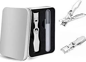 Luxgrip German Nail Clippers, Luxgrip-The Luxurious Ultra Sharp Nail Clippers, Luxgrip Nail Clippers, Lux Grip German Nail Clippers for Thick Nails (Silver)