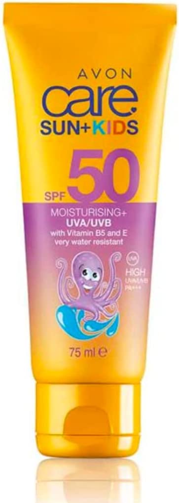 Avon Care SUN KIDS SPF50 Moisturising High Protection UVA/UVB Water Resistant Sun Cream 75ml tube Boxed