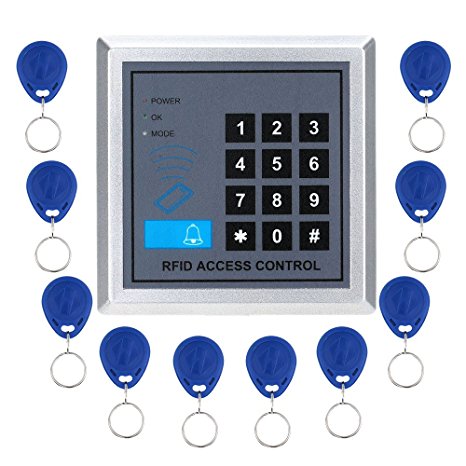 Docooler RFID Proximity Door Entry Access Control System   10 Key Fobs (Style 1)