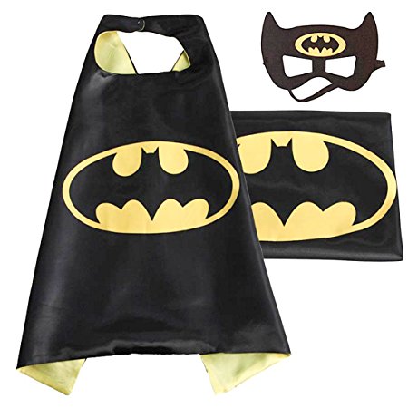 Kiddo Care 1 Set of Batman superhero costume, mask, cape, satin (Boys)