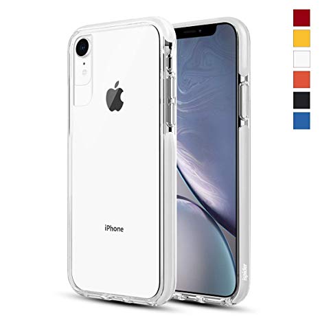 Ispider Crystal Clear Case Designed for iPhone XR, [3 Meters Anti-Fall] Premium Protective, Thin Slim Case for Apple iPhone XR, [Hard PC Back and Dual-Layer Reinforced TPU Bumper Frame]- White