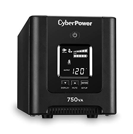 CyberPower OR750PFCLCD PFC Sinewave UPS System, 750VA/525W, 6 Outlets, AVR, Tower