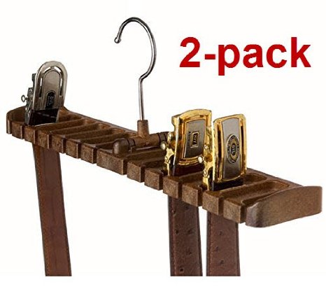 2-PACK Tenby Living Belt Rack, Organizer, Hanger, Holder - Stylish Belt Rack, Sturdy ABS Plastic, Holds Securely up to 14 Belts, Space-Saving and Tidying Up Closet