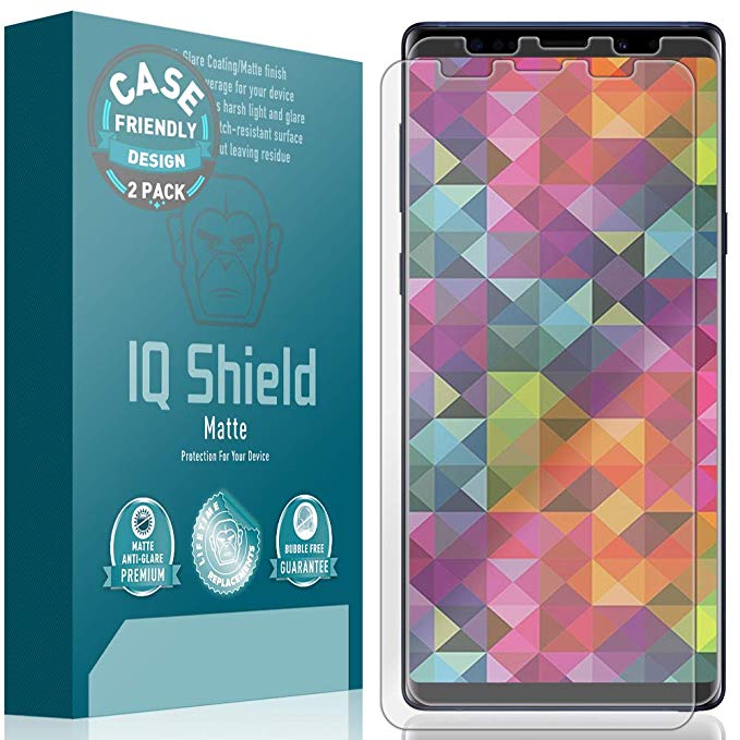 Samsung Galaxy Note 9 Screen Protector, IQ Shield Matte Full Coverage Anti-Glare Screen Protector for Samsung Galaxy Note 9 [Case Friendly][2-Pack] Bubble-Free Film