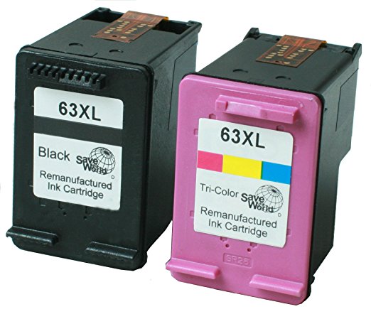 YoYoInk Remanufactured Ink Cartridge Replacement for HP 63XL (1 Black 1 Color) with Ink Level Indicator