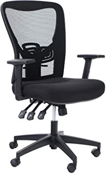 Sophia & William Ergonomic Rocking Mesh Home Office Desk Chair High Back, Modern 360° Swivel Executive Computer Chair with Height Adjustable Armrests, Lumbar Support, Black - Load Capacity: 300 lbs