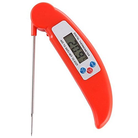 Instant Read Pocket Thermometer Twinkle Digital Electronic Cooking Food Thermometer Barbecue Meat Thermometer with Collapsible Internal Probe and Large LCD Screen for Kitchen Cooking, Candy and Milk