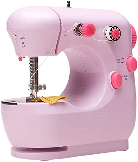 SOONHUA Mini Sewing Machine Electric Sewing Machine Multi-Function Portable Crafting Sewing Machine with Foot Pedal Adjustable 2-Speed for Home Sewing