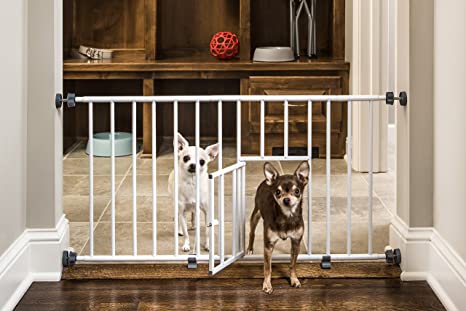 Carlson Pet Products 0680PW Mini Gate with Pet Door, White
