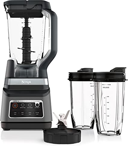 Ninja BN751 Professional Plus DUO Bender, 1400 Peak Watts, 3 Auto-IQ Programs for Smoothies, Frozen Drinks & Nutrient Extractions, 72-oz. Total Crushing Pitcher & (2) 24 oz. To-Go Cups, Dark Grey