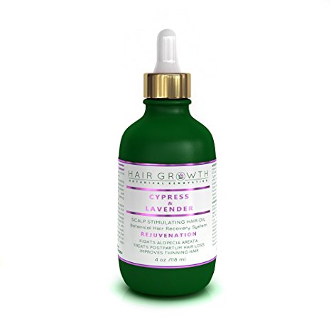 Hair Growth Botanical Renovation Step 1: Cypress, Lavender Natural Hair Growth Treatment for Hair Loss and Hair Thinning Prevention, Lab Formulated Alopecia and DHT Blocking