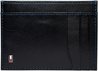 Tommy Hilfiger Men's RFID Blocking Minimalist Slim Card Holder Wallet, Casual