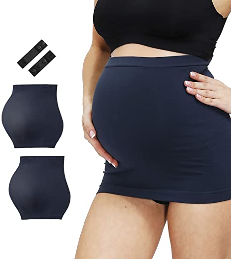 HOFISH Breathable Pregnancy Back Support Lightweight Seamless Premium Belly Band Two Pack