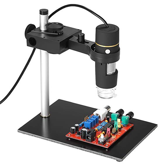 Microscope, KKmoon 1000X Magnification USB Digital Microscope with OTG Function 8-LED Light Magnifying Glass Magnifier with Stand