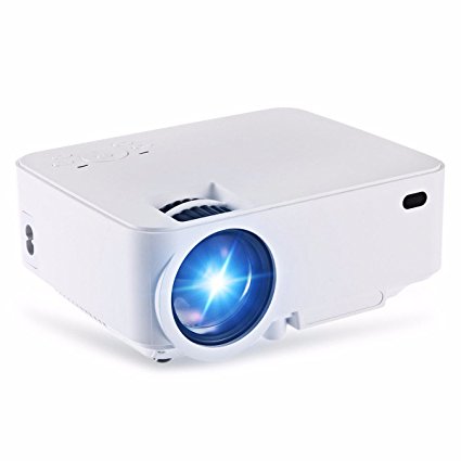 LED WiFi Projector,ELEGIANT Portable Wireless projector 1500Lumens 1080P LCD Quad Core Bluetooth 4.0 Wifi Multimedia Full HD Wireless Projector HDMI USB AV VGA SD for Home Theater Cinema Video Games WHITE