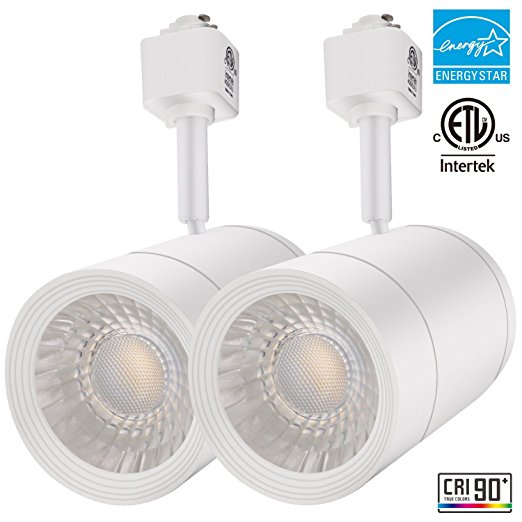 2 PACK 17.5W (85W Equiv.) Integrated CRI90  LED Track Light Head, Warm White Dimmable 38 ° Spotlight Track Light Fixture, 1200lm ENERGY STAR ETL-Listed for Accent Task Wall Art Exhibition Lighting