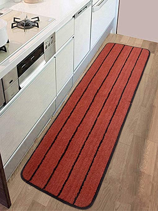 Saral Home Anti Slip Polyester Kitchen Runner- 40x120 cm, Maroon