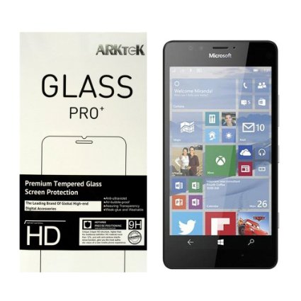 Lumia 950 Screen Protector, ARKTeK® 0.26mm Super Thin 2.5D Rounded Edges Tempered Glass Screen Protector for Microsoft Lumia 950 [2-Pack]