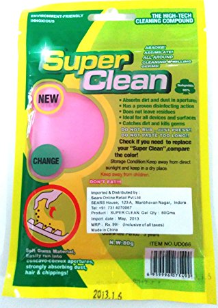 Super Clean-Hight Tech Cleaning Gel Compound-Catches Dirt & Kills Germs-Pink