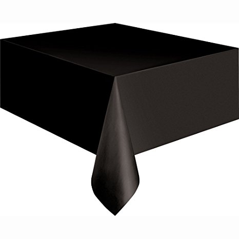 Black Plastic Tablecloth, 108" x 54"