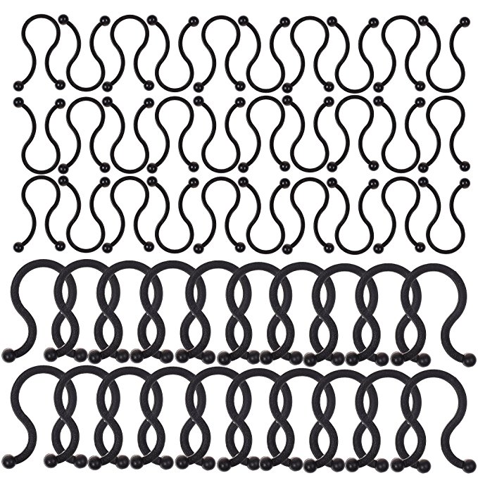 Cosmos ® U Shape Nylon Round Tips Twist Lock Cable Tie, Pack of 50, 2 Size (Black)