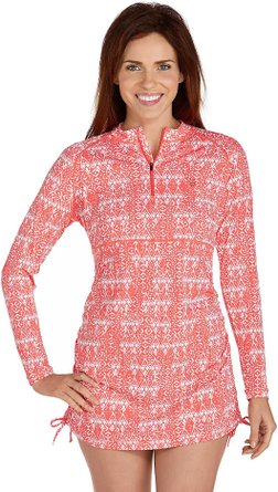 Coolibar UPF 50  Women's Ruche Swim Shirt - Sun Protective