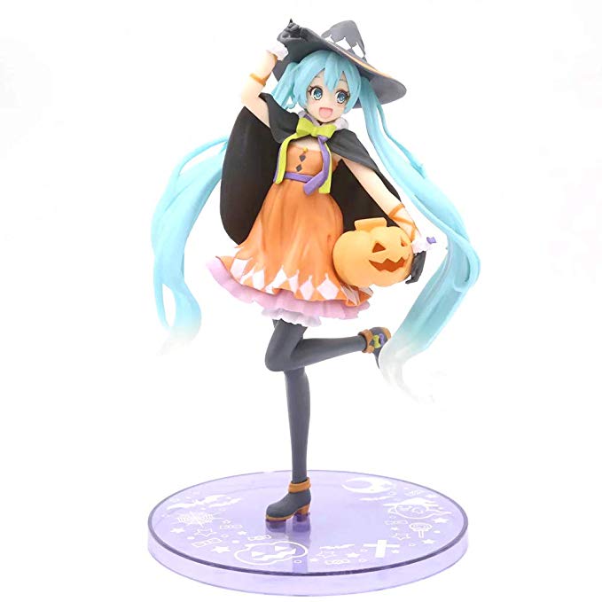 Bowinr Hatsune Miku PVC Figure (Halloween Version), Premium Collectible Japanese Anime Girls Action Figure for Home Decor