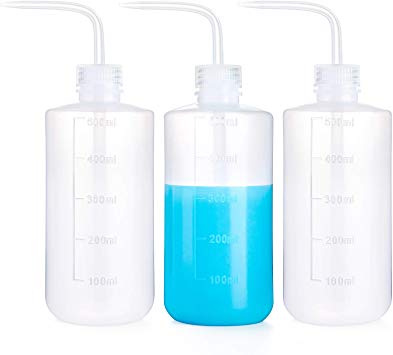 Mkono 3 Pack Plant Flower Succulent Watering Bottle Plastic Bend Mouth Watering Cans Safety Wash Bottle Squeeze Bottle, 500ML