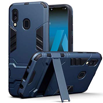 TERRAPIN, Compatible with Samsung Galaxy A40 Case, Full Body Shock Resistant Armour with Kickstand - Dark Blue