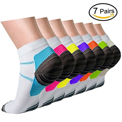 Plantar Fasciitis Support Compression Socks Women Men - Best Running Ankle Athletic Socks