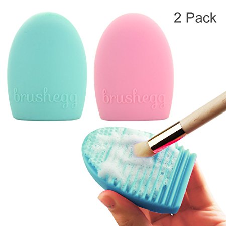 MLMSY 2 piece Cleaning Silicone Glove Brush Egg Makeup Brush Washing Scrubber Board Cosmetic Clean Tools (2 Piece)