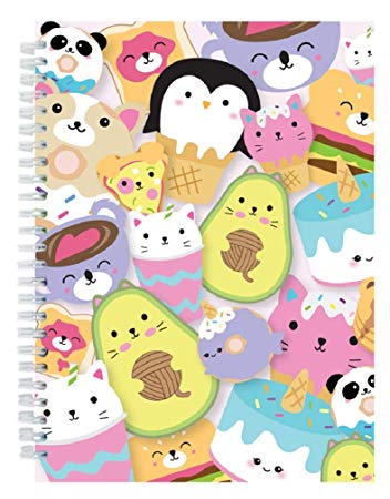 iscream Kawaii Kitchen Foodie Animals 3D Cover Spiral-Bound Lined Page 8.5" Journal