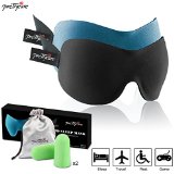 3D Sleep Mask New Design by PrettyCare with 2 Pack Eye Mask for sleeping - Contoured Eyemask Silk - Blindfold airplane with Ear PlugsTravel Pouch - Best night blinder Eyeshade for Men Women kids