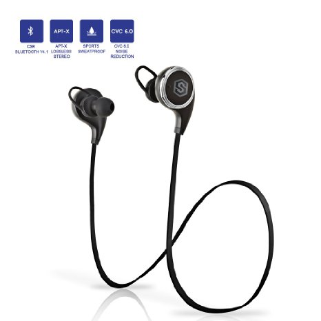Bluetooth Headphone SmartOmni  Smart i8 In-Ear V41 Bluetooth Sports Headphones with Mic APT-X Stereo CVC 60 Noise-Cancelling Headset for Apple and Android Devices