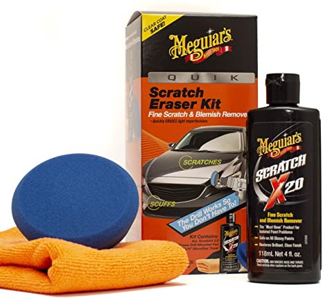 Meguiar's Quik Scratch Eraser Kit, All in One Kit with 4” Scratch Eraser Pad - G190200C