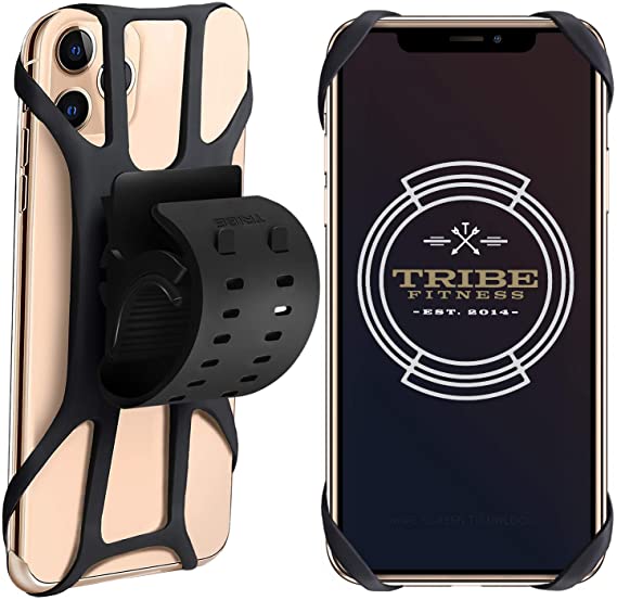 Tribe Bike Phone Mount. Mountain Dirt Bike & Scooter Handlebar Phone Holder. Universal Cellphone Holders Accessories for Bicycle Handlebars, iPhone, Galaxy & Similar Cell Phones Plus Case
