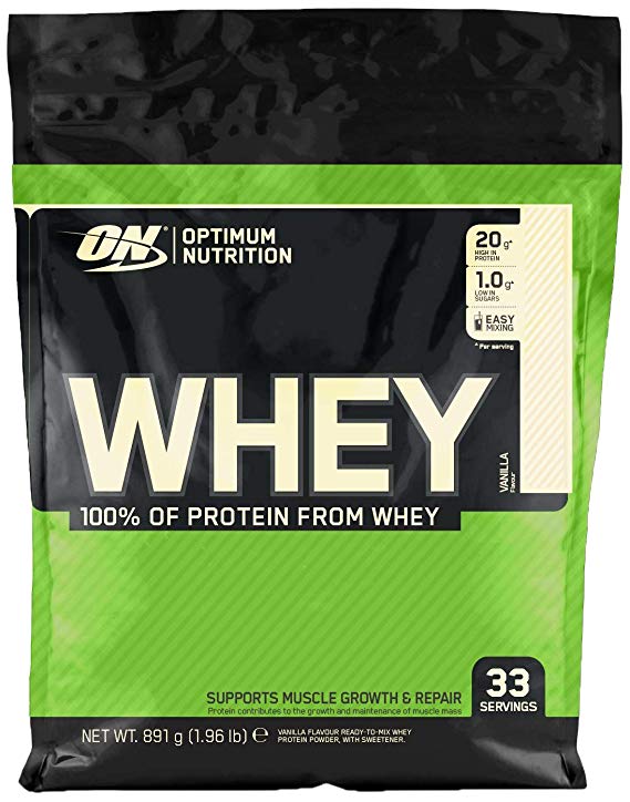 Optimum Nutrition ON Whey Whey Protein Powder Low Sugar Whey Protein Shake by ON - Vanilla, 33 Servings, 891g