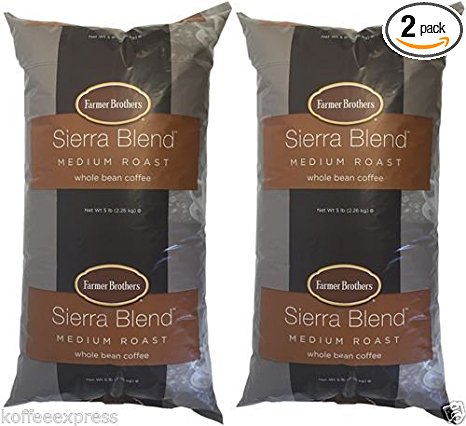 Farmer Brothers Sierra Blend Medium Roast Whole Bean Coffee (2 bag/5 lbs)