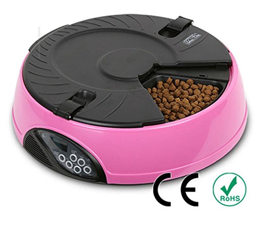 Automatic Pet Feeder PYRUS Pet Feeder Separate Compartments Food Trays Secure Locked Programmed Feeder for Pets