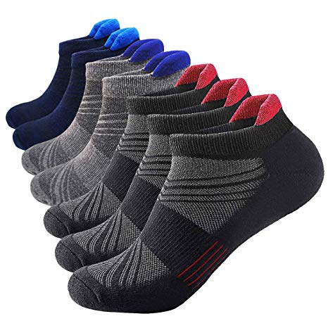 Men's Low Cut Running Sock Cotton 3/7 Pack Performance Comfort No Show Athletic Cushion Socks Tab L and XXL