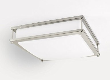 Clarity 14 inch LED Dimmable Ceiling Light and Fixture, Brushed Nickel Finish Mount, Easy Installation 1400 Lumens Uses only 20 Watt 4000K (Natural Light) - UL listed-Energy Star Rated