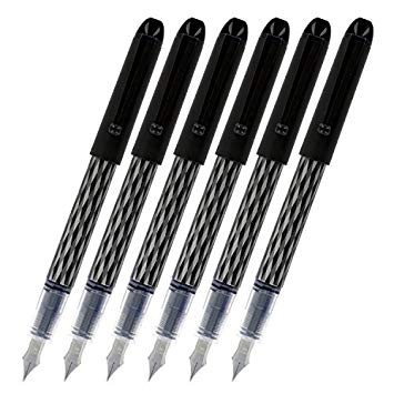 Pilot Varsity Disposable Fountain Pens, Black Ink (Pack of 6)