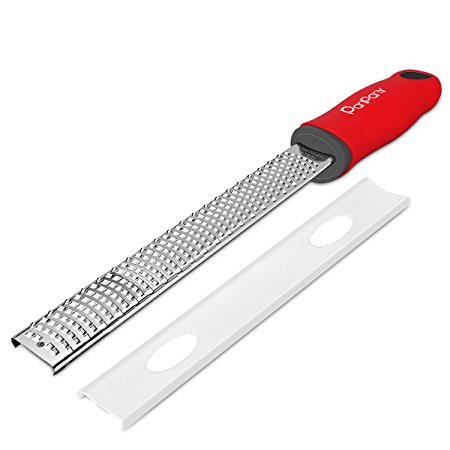 Panpany Lemon Zester Tool Stainless Steel Grater Zester with Sharp Blade, Non-Slip Handle, Blades Guard Cover.Multiple Uses on Cheese, Chocolate, Lime, Ginger and More