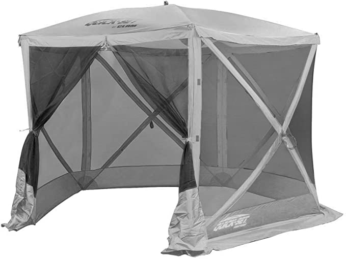 Quick Set 15220 Venture Portable Outdoor Camping Gazebo Canopy Shelter Screen Tent for Picnics & Tailgating, Gray
