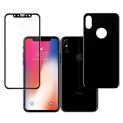 ReVolt 3D Full Cover Tempered Glass Screen and Back Protector for iPhone X (Front & Rear)