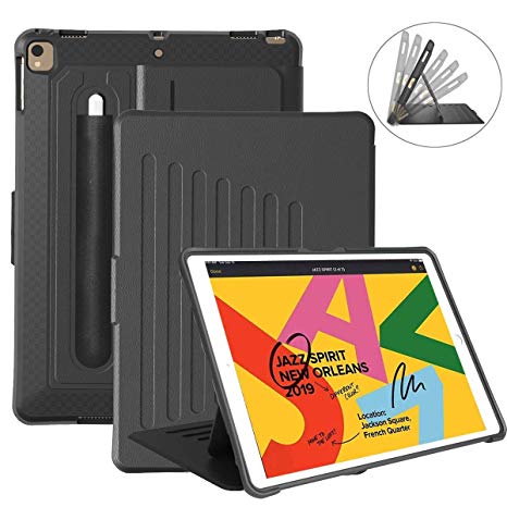 BMOUO for iPad 7th Generation Case, iPad 10.2 Case with Pencil Holder, [360 Full Protection] [7 Magnetic Stand] [Auto Wake/Sleep] for iPad 10.2 Case 2019 Release Latest Model, Black