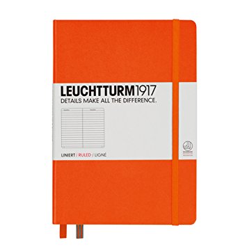 LEUCHTTURM1917 342934 Notebook Medium (A5), 249 numbered pages, ruled, orange
