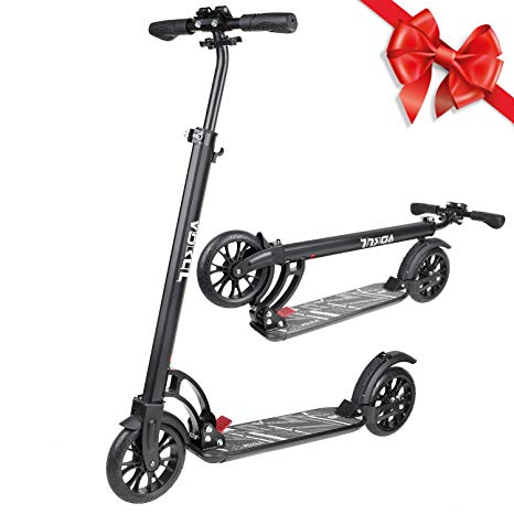 VOKUL Foldable Kick Scooter for Adults Teens Kids with Big 200mm Wheel,Hand Disc Brake Two-Wheels Commuter Scooter -Aesthetic Design,Full Aluminum Body,3 Seconds Easy-Folding System,220lbs Capacity