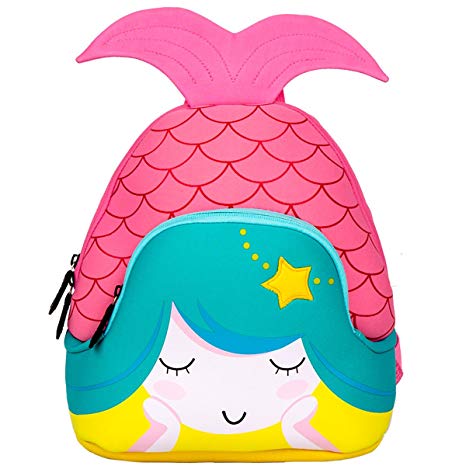 Moonmo Toddler Kids Waterproof Pre School Bag Cute 3D Animal Children School Backpack (Mermaid Pink)